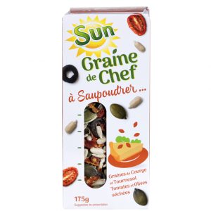 Coffret pour cuisiner “Graine de chef” Graines de tournesol et de courge, tomates, olives séchées 175g